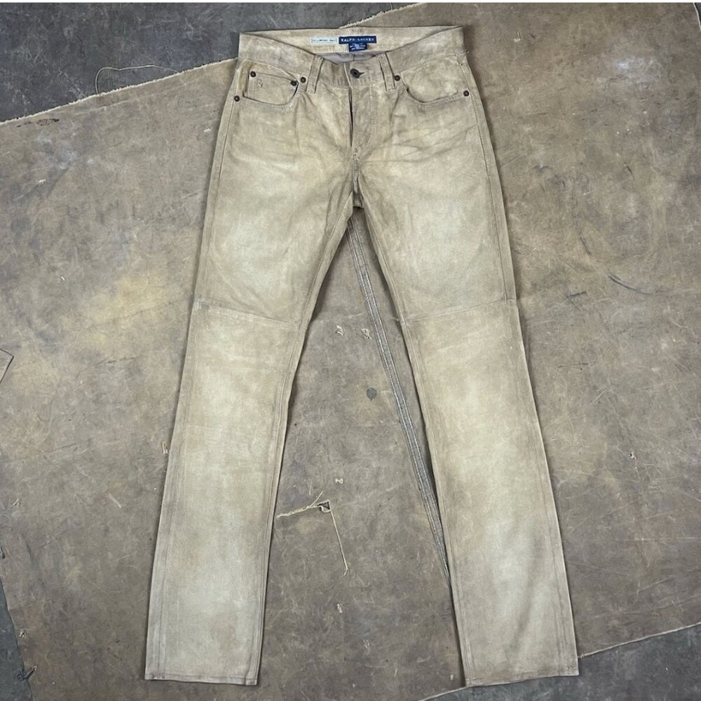Ralph Lauren Blue Label Suede Cowboy Bootcut Pants Size 26